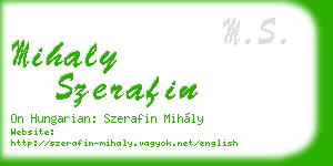 mihaly szerafin business card