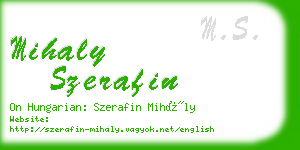 mihaly szerafin business card